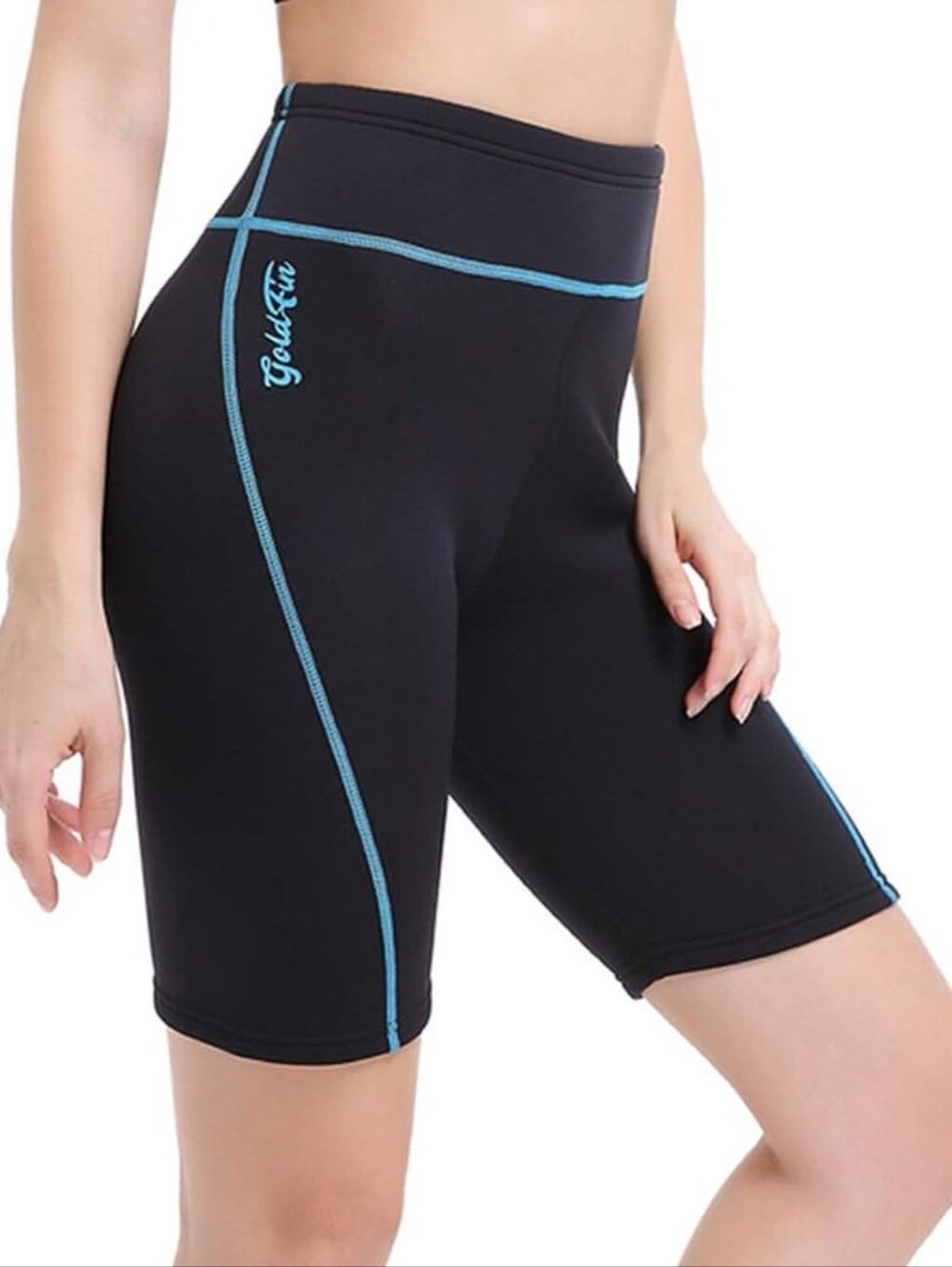 GoldFin Wetsuit Shorts Black/Blue, 2mm Neoprene, Water Sports, Surf, Beach, XS